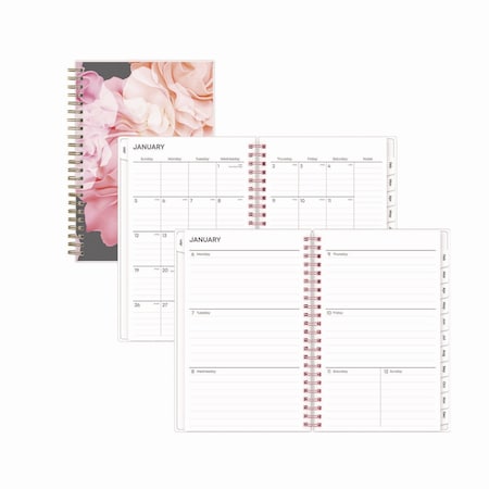 Blue Sky Joselyn Weekly/Monthly Wirebound Planner, 8x5, Pink/Peach/Black, 2020 110396